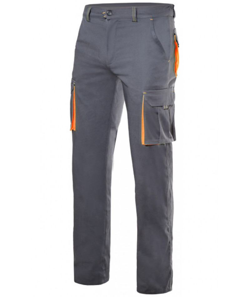 Pantalón stretch bicolor multibolsillos