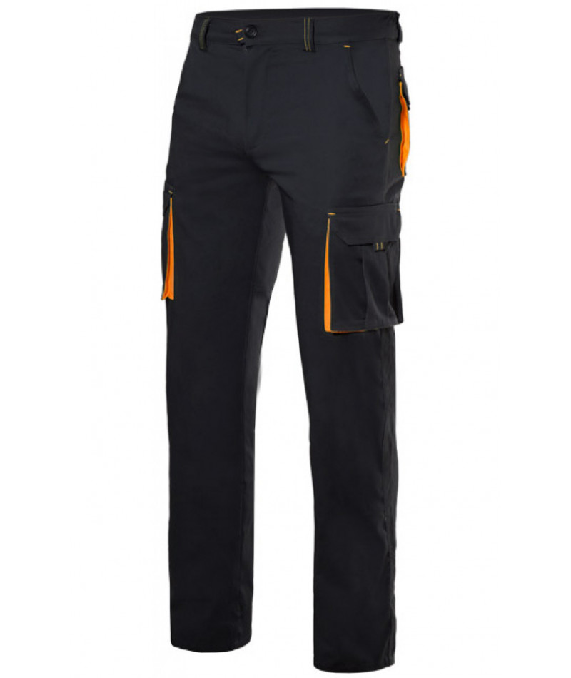 Pantalón stretch bicolor multibolsillos