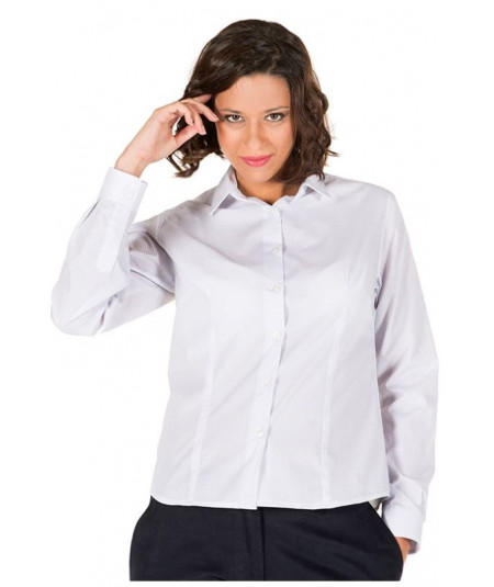 Camisa Mujer Blanco Punteado