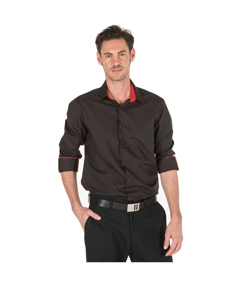 Camisa Contraste Negro-Rojo