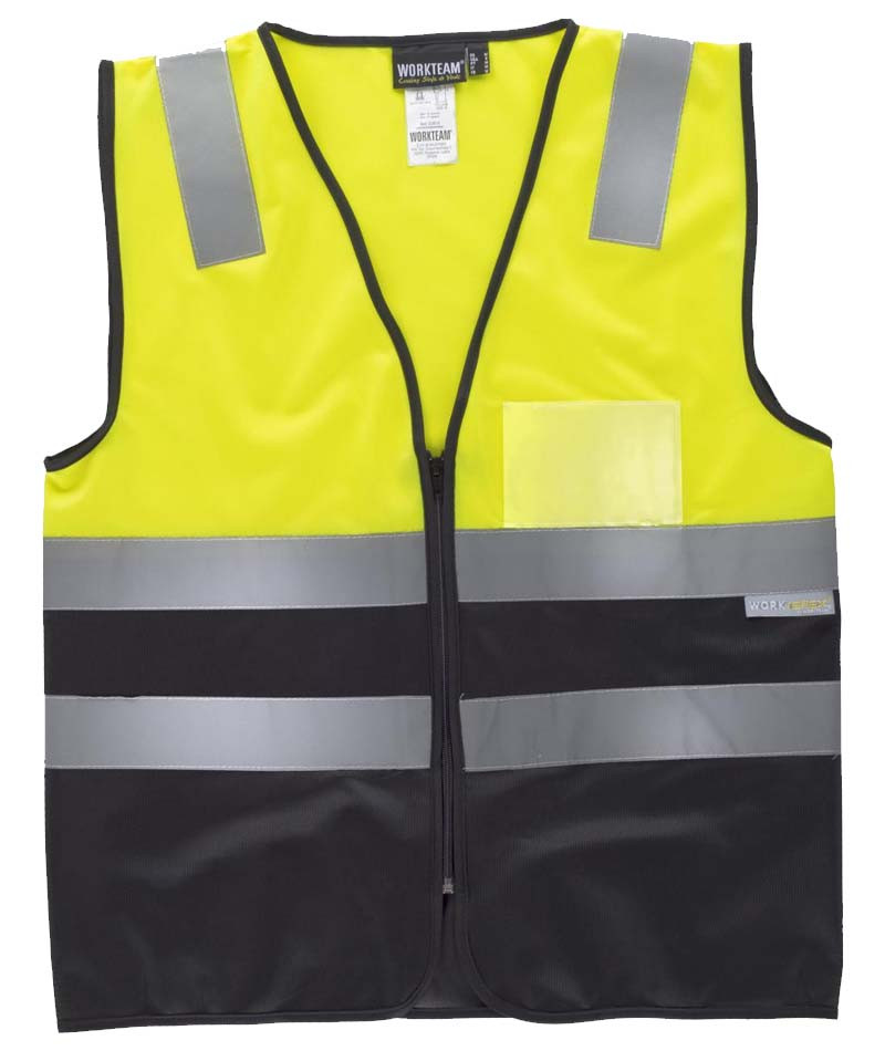 Chaleco combinado con cintas reflectantes.