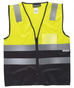 Chaleco combinado con cintas reflectantes.