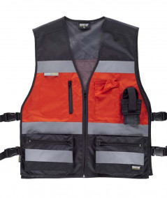 Chaleco con Ajustes Laterales, Combinado y con Cintas Reflectantes.