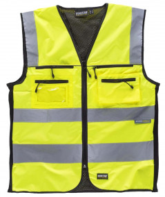 Chaleco de alta visibilidad en tejido Oxford con canesús y cintas reflectantes