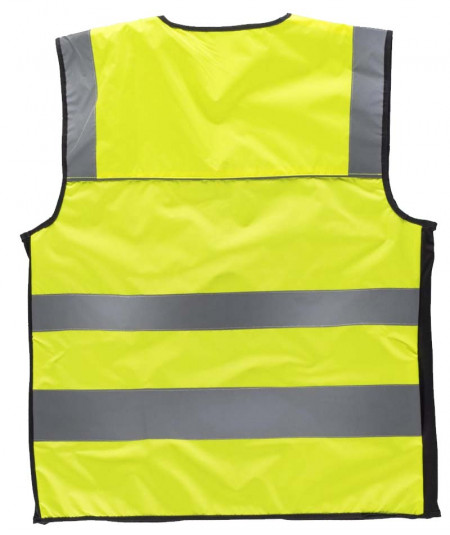 Chaleco de alta visibilidad en tejido Oxford con canesús y cintas reflectantes