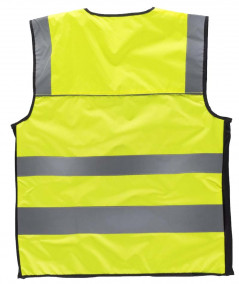 Chaleco de alta visibilidad en tejido Oxford con canesús y cintas reflectantes