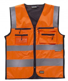 Chaleco de alta visibilidad en tejido Oxford con canesús y cintas reflectantes